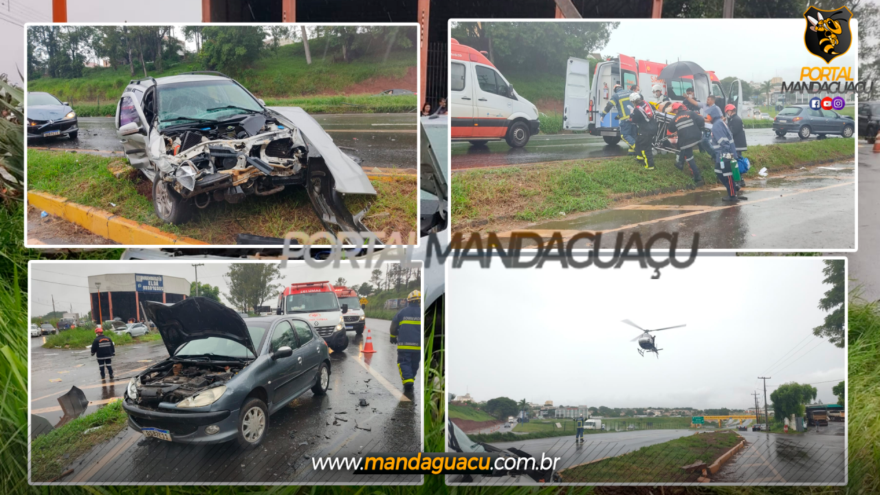 Dez pessoas ficam feridas em acidente envolvendo três veículos em Mandaguaçu