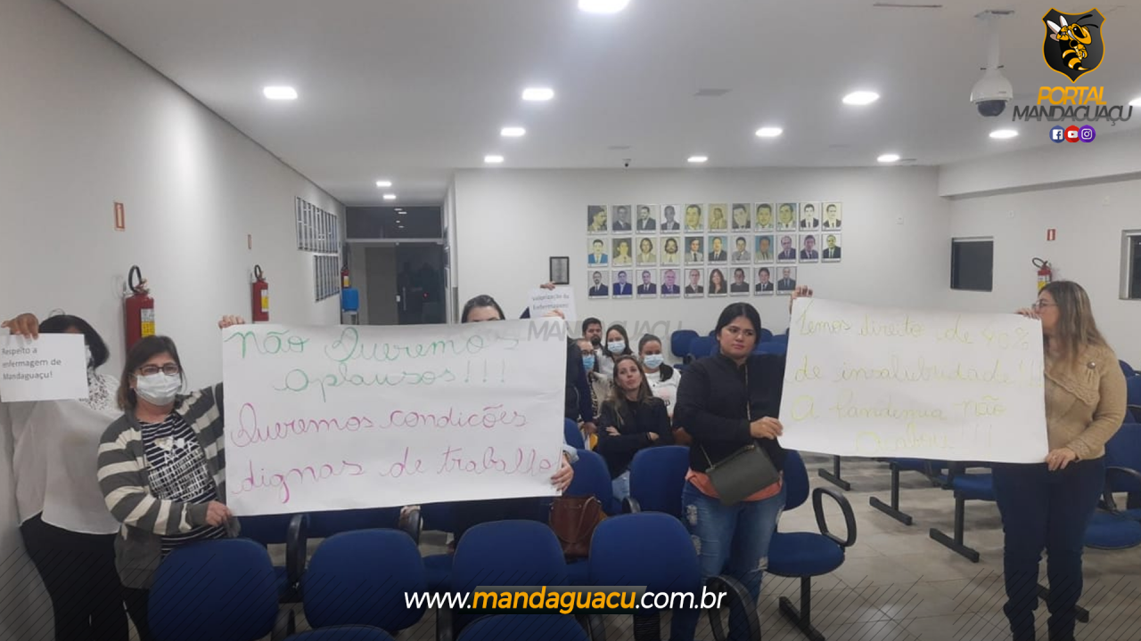 Profissionais de enfermagem de Mandaguaçu promove manifestação na Câmara Municipal
