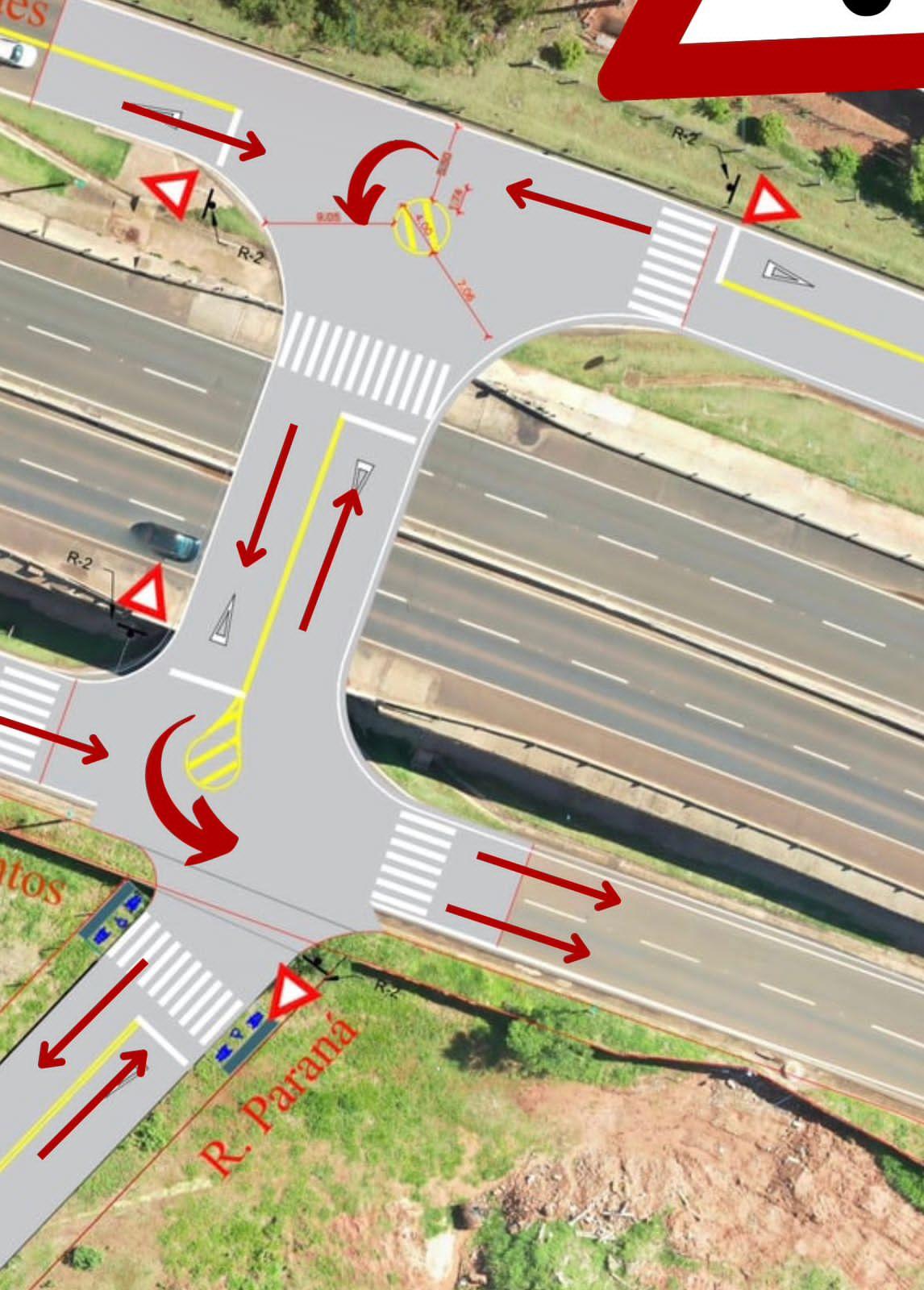 MUDANÇA NA SINALIZAÇÃO DO VIADUTO DO IBC